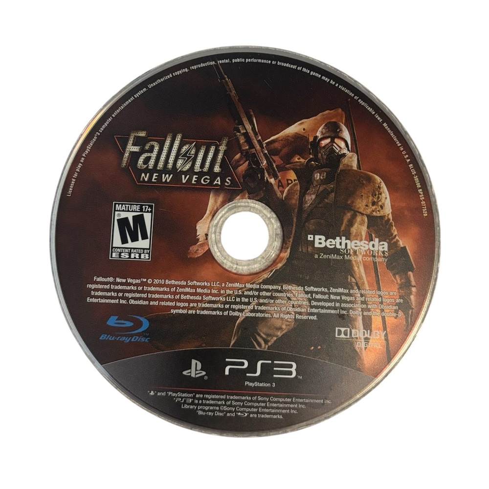 Sony PS3 Fallout: New Vegas Disc - Brown and Black Artwork